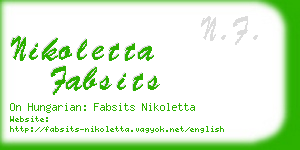 nikoletta fabsits business card
